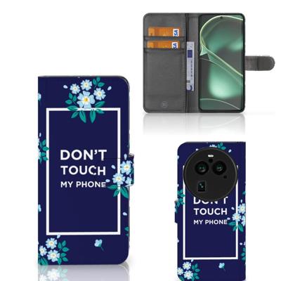 OPPO Find X6 Pro Portemonnee Hoesje Flowers Blue DTMP OPPO Find X6 Pro Portemonnee Hoesje Flowers Blue DTMP