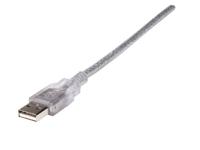 Manhattan USB-kabel USB 2.0 USB-A stekker, USB-A bus 4.50 m Zilver 340502 - thumbnail