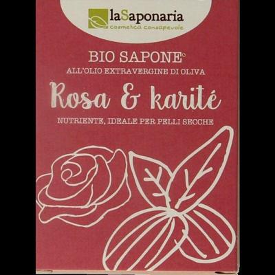 La Saponaria Zeep roos shea butter bio 100 Gram