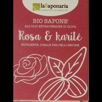 La Saponaria Zeep roos shea butter bio 100 Gram - thumbnail