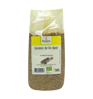 Primeal Lijnzaad goudblond bio 500 Gram Primeal Lijnzaad goudblond bio 500 Gram