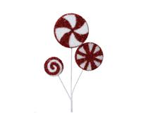 Lolly op stok van foam 63 cm rood / wit - thumbnail