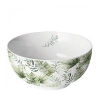 Ambiente Schaal Jungle leaves white - thumbnail