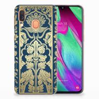 Samsung Galaxy A40 | TPU Case | Beige Flowers - thumbnail