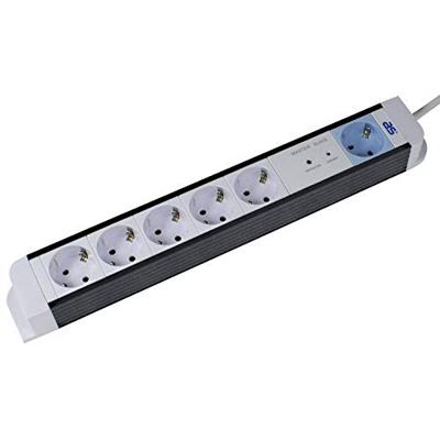 as - Schwabe 18672 6-Weg Master-Slave-Stopcontact Stekkerdoos, IP20, 230 V/16 A, 1,5 meter Kabellengte, Wit