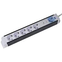 as - Schwabe 18672 6-Weg Master-Slave-Stopcontact Stekkerdoos, IP20, 230 V/16 A, 1,5 meter Kabellengte, Wit - thumbnail