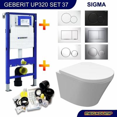 Geberit UP320 Toiletset set18 Wiesbaden Vesta Junior Rimless 47 cm met Sigma drukplaat