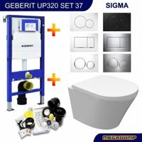 Geberit UP320 Toiletset set18 Wiesbaden Vesta Junior Rimless 47 cm met Sigma drukplaat - thumbnail
