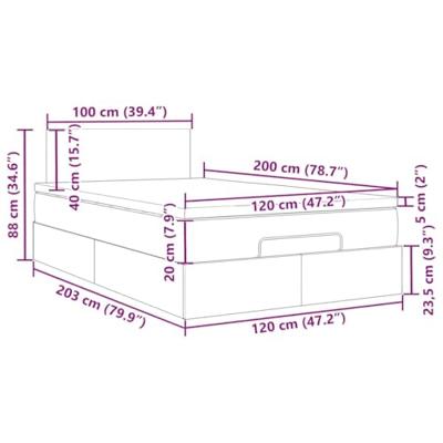 Ottoman bed met matras 120x200cm stof taupe