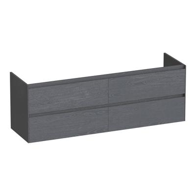 Brauer Inspire - Onderkast - 160 cm - met 4 Softclose Lades Greeploos en 2 Sifon Uitsparingen - Timber Grey