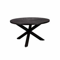 Tower Living Ronde Eettafel 'Viola' Mangohout, 130cm, kleur Zwart - thumbnail