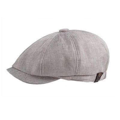 Vintage Stijl Lichtgrijze Katoenen Baret voor Heren
