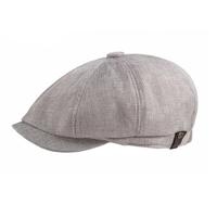 Vintage Stijl Lichtgrijze Katoenen Baret voor Heren - thumbnail