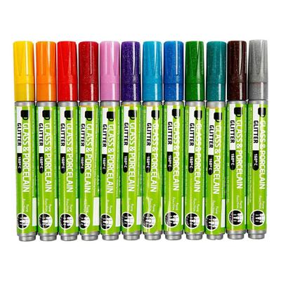 Creativ Company Glas- en porseleinstiften kleur glitter, 12st. Creativ Company Glas- en porseleinstiften kleur glitter, 12st.