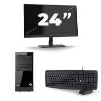 HP Elite 7300 Micro Tower - Intel Core i3-2e Generatie - 8GB RAM - 256GB SSD - Windows 10 + 1x 24 inch Monitor - thumbnail