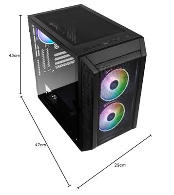 Kolink CITADEL MESH RGB Micro-tower Gaming-behuizing Zwart
