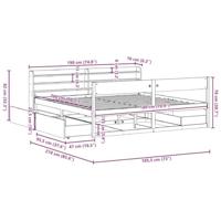 Bedframe zonder matras massief grenenhout wit 180x200 cm - thumbnail