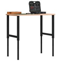 VidaXL Werkbank rechthoekig 100x60x(71,5-98) cm massief beukenhout - thumbnail