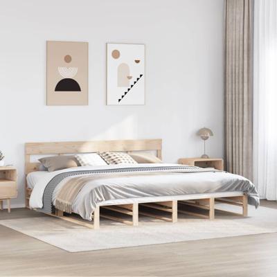 Bedframe zonder matras massief grenenhout 200x200 cm