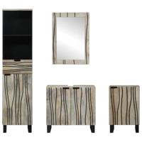 Badkamermeubelset met lade 4 pcs Walnoot Bruin Bewerkt hout - thumbnail