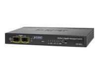 PLANET Managed Desktop Switch 8-Port 10/100/1000Mbps + 2-Port 100/1000X SFP Port 8 ondersteunt PoE In - thumbnail