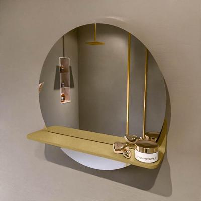MONDIAZ SPOT spiegel rond 50cm met Spiegelplanchet kleur Oro. MONDIAZ SPOT spiegel rond 50cm met Spiegelplanchet kleur Oro.