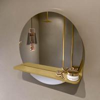 MONDIAZ SPOT spiegel rond 50cm met Spiegelplanchet kleur Oro. - thumbnail