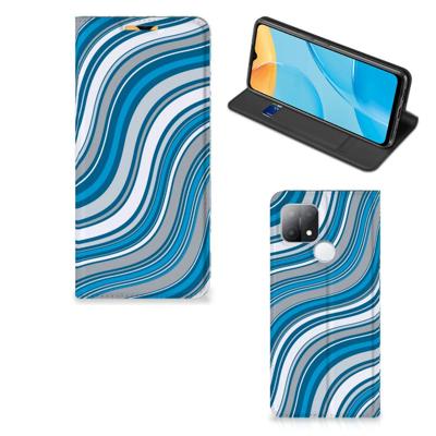 OPPO A15 | Hoesje met Magneet | Waves Blue OPPO A15 | Hoesje met Magneet | Waves Blue