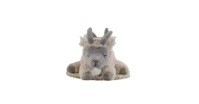 *knuffel slapende geit met sik wit liggend 25cm*