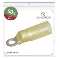Quadrios 23C526 Ringkabelschoen Dwarsdoorsnede (max.): 6 mm² Schachtdiameter: 4.3 mm Deels geïsoleerd Geel 50 stuk(s) - thumbnail