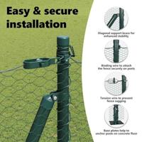 VidaXL Afrasteringspaal groen 10 x 1,6 m (25 mm gaas) staal en pvc - thumbnail