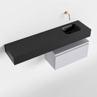 MONDIAZ ANDOR 60cm toiletmeubel cale. LEX 120cm wastafel urban rechts geen kraangat - thumbnail