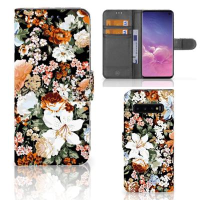 Hoesje voor Samsung Galaxy S10 Dark Flowers Hoesje voor Samsung Galaxy S10 Dark Flowers
