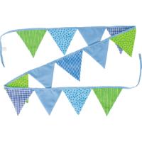 Goki katoenen vlaggenlijn blauw/groen - thumbnail