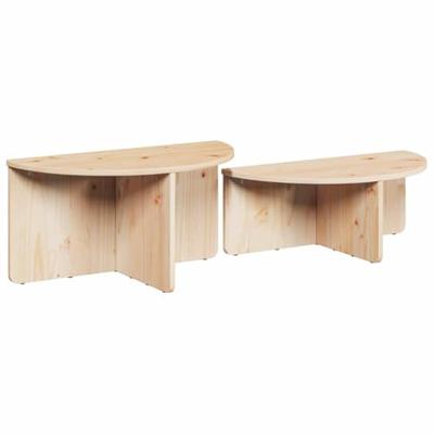 Salontafel 2 pcs Naturel 79 x 39.5 x 40 cm Massief grenenhout