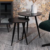 Bijzettafel 'Kevan' set van 2 stuks, kleur Zwart - thumbnail