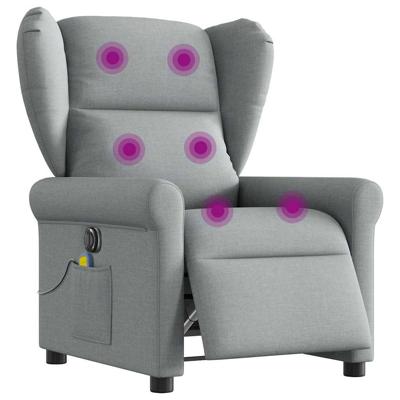 Massagestoel elektrisch verstelbaar stof lichtgrijs
