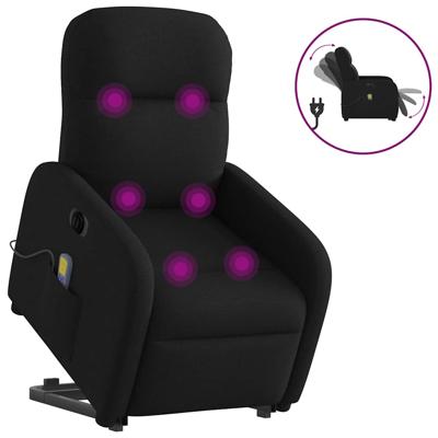 Sta-op-massagestoel verstelbaar stof zwart - thumbnail