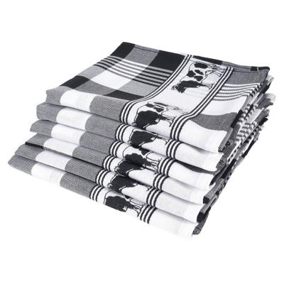 Theedoek koe zwart 60x65cm 100% katoen