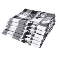 Theedoek koe zwart 60x65cm 100% katoen - thumbnail