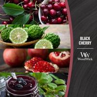 WoodWick Geurkaars Mini Black Cherry - 8 cm / ø 7 cm - Geurkaars in Glas - Houten Lont - thumbnail