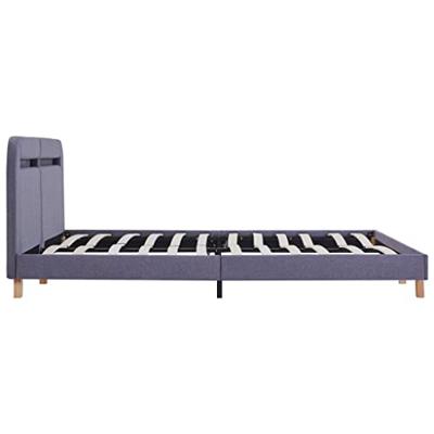 vidaXL Bedframe met LED stof lichtgrijs 160x200 cm