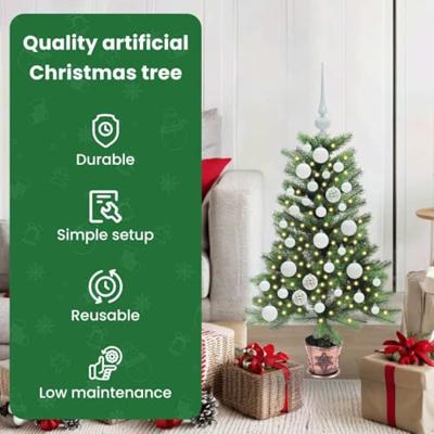 VidaXL Kerstboom met 150 led met standaard groen 90 cm pe