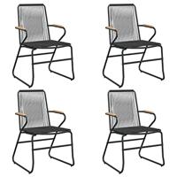 Tuinstoelen 4 st 58x59x85,5 cm PVC-rattan zwart - thumbnail