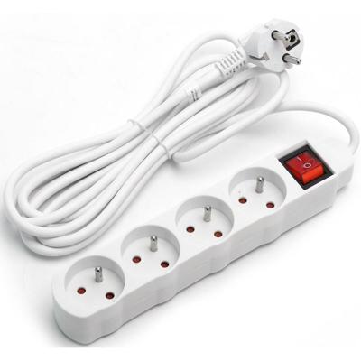 Witte Stekkerdoos met Schakelaar - Verlengsnoer 2300W - 4 Stopcontacten - 5m