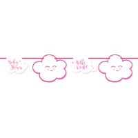 Feestslinger Babyshower Roze Wolkjes - 4 Meter - thumbnail
