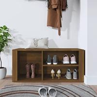 Schoenenkast 100x35x45 cm bewerkt hout bruineikenkleurig - thumbnail
