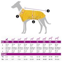 Hondenregenjas met reflecterende strips polyester geel XXS - thumbnail