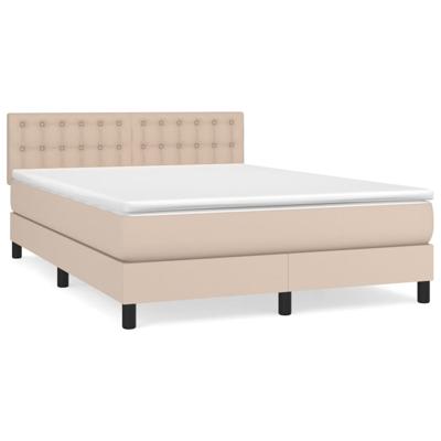 Boxspring met matras kunstleer cappuccinokleurig 160x200 cm
