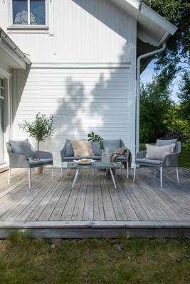 Nohr Loungeset 'Felica' Met bank, 2 loungestoelen en tafel, kleur Grijs Nohr Loungeset 'Felica' Met bank, 2 loungestoelen en tafel, kleur Grijs